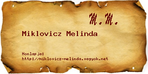 Miklovicz Melinda névjegykártya